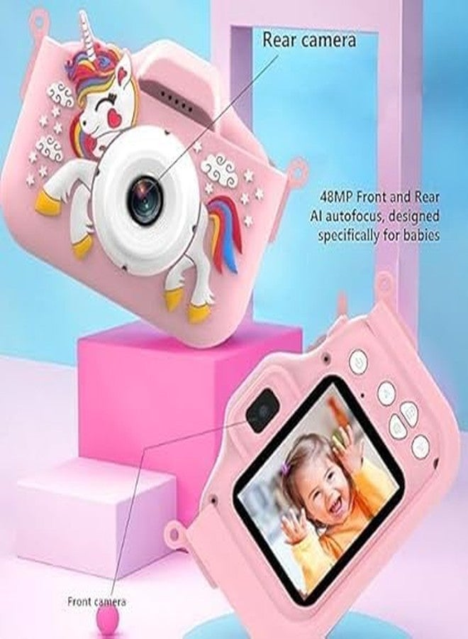 RAHU FREK SELAK Kids Selfie Camera, Auto Multi Functional Digital Camera Toy Cute Shell Rechargeable 2.0 Inch IPS Screen 1080P Dual Lens for Outdoor - Image 5